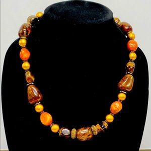 Brown and gold tones necklace